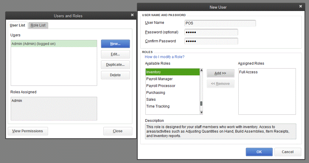 QB Financial Setup User