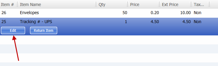 Display tracking number on receipt