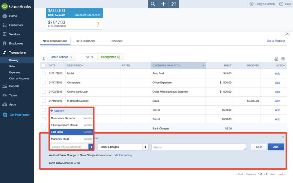 QuickBooks Online Categorize and Match Bank Transactions BlackRock