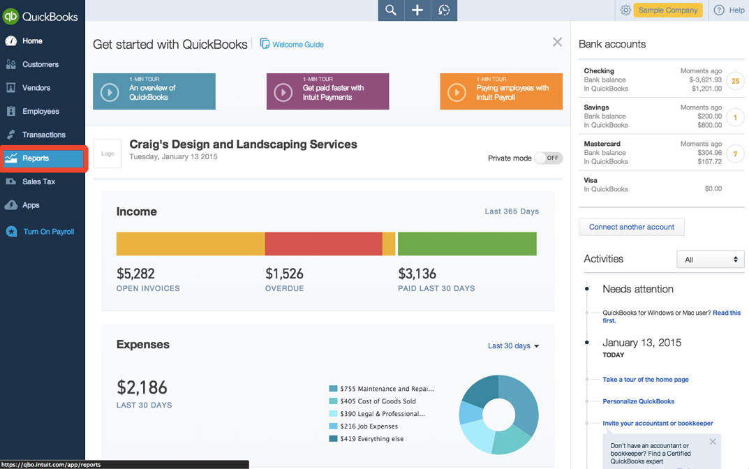 in sales quickbooks report online for QuickBooks Online: Income and Sales Tracking Reports