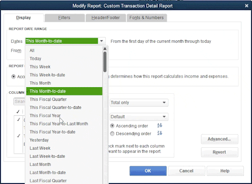 Modify Report