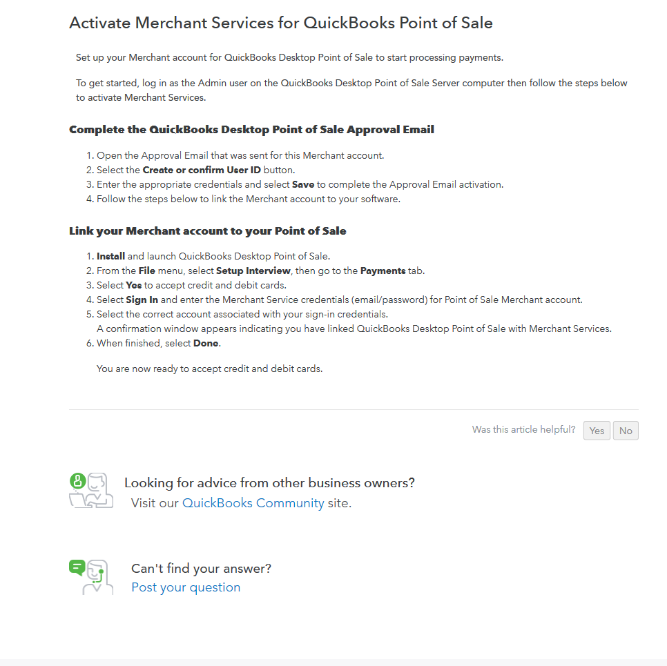 Activate Merchant Services for QuickBooks Point of Sale - BlackRock POS