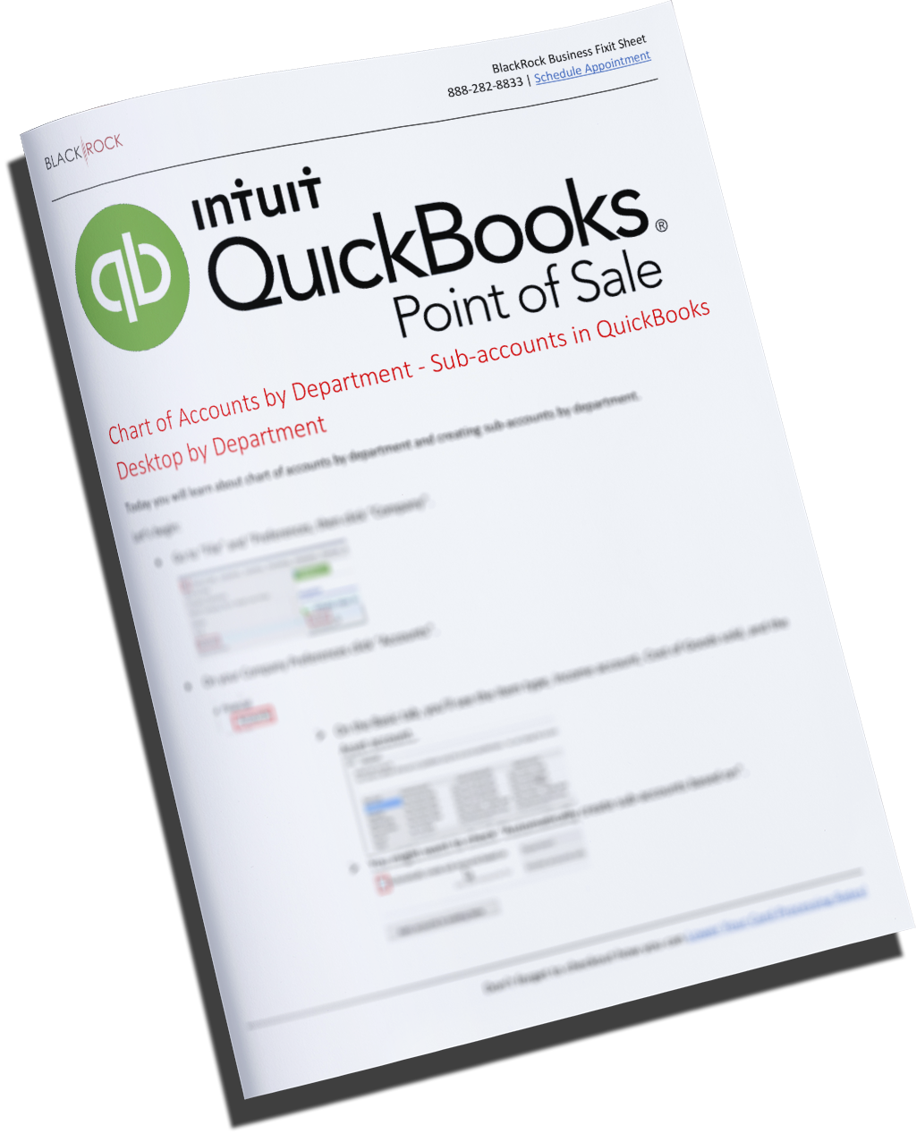 QuickBooks POS Chart of Accounts by Department Subaccounts in