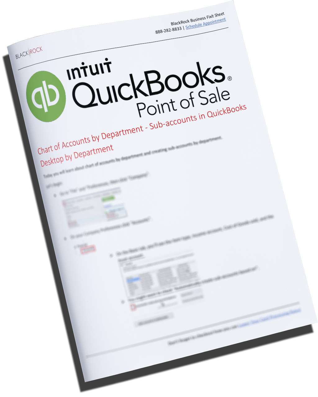 QuickBooks POS Chart of Accounts by Department Subaccounts in